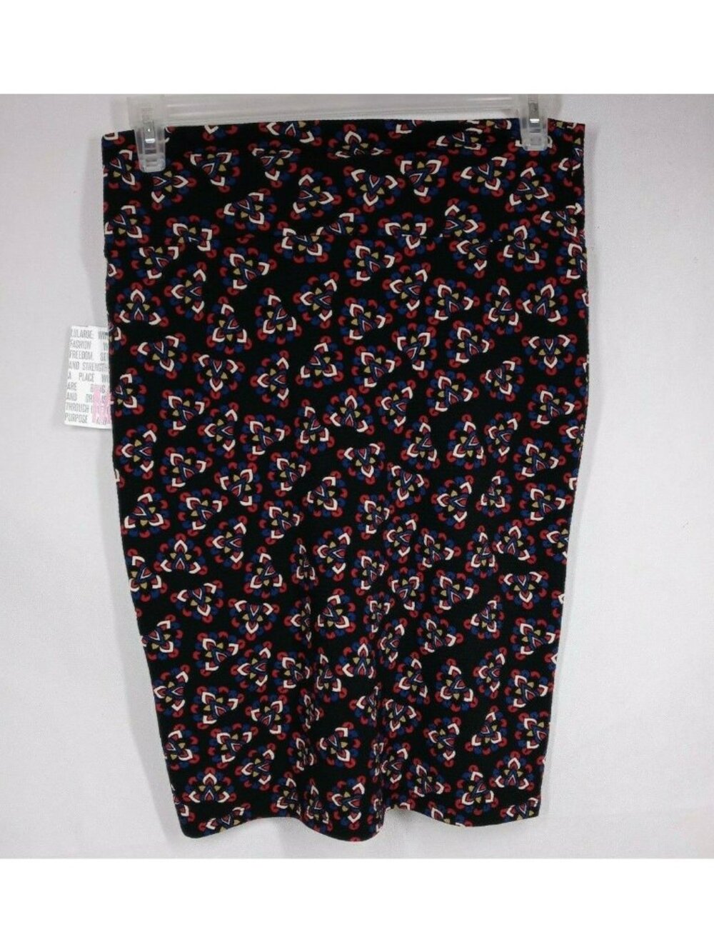 NWT LuLaRoe Cassie Skirt Black With Colorful Floral Designs Size Medium